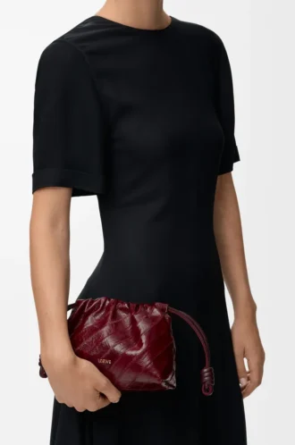 Mini bolso Flamenco en anguila Burdeos