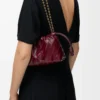 Mini bolso Flamenco en anguila Burdeos
