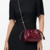 Mini bolso Flamenco en anguila Burdeos