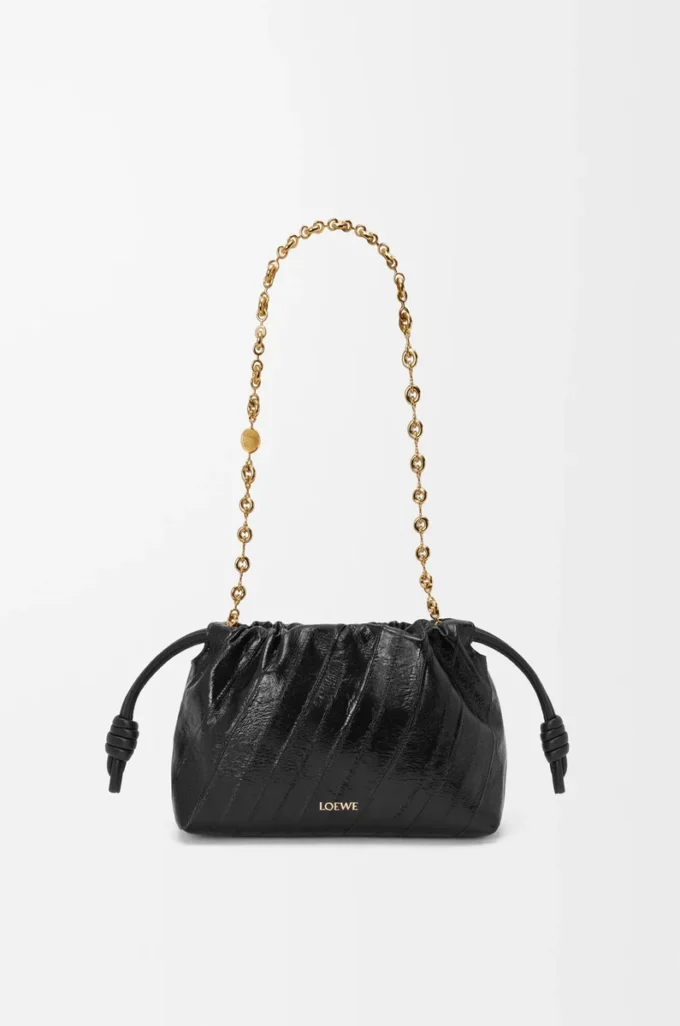 Mini bolso Flamenco en piel de anguila Negro Mini bolso Flamenco en piel de anguila Negro