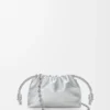 Mini bolso Flamenco en piel de becerro con estampado moiré Plata