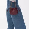 Mini bolso Flamenco en suave piel de cordero napa burdeos oscuro Mini bolso Flamenco en suave piel de cordero napa burdeos oscuro