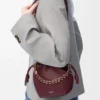 Mini bolso Flamenco en suave piel de cordero napa burdeos oscuro Mini bolso Flamenco en suave piel de cordero napa burdeos oscuro