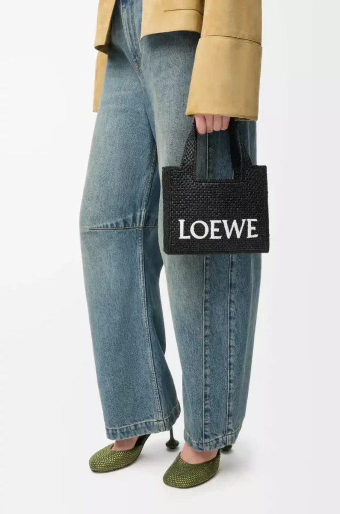 Mini bolso LOEWE Font en rafia Negro Mini bolso LOEWE Font en rafia Negro