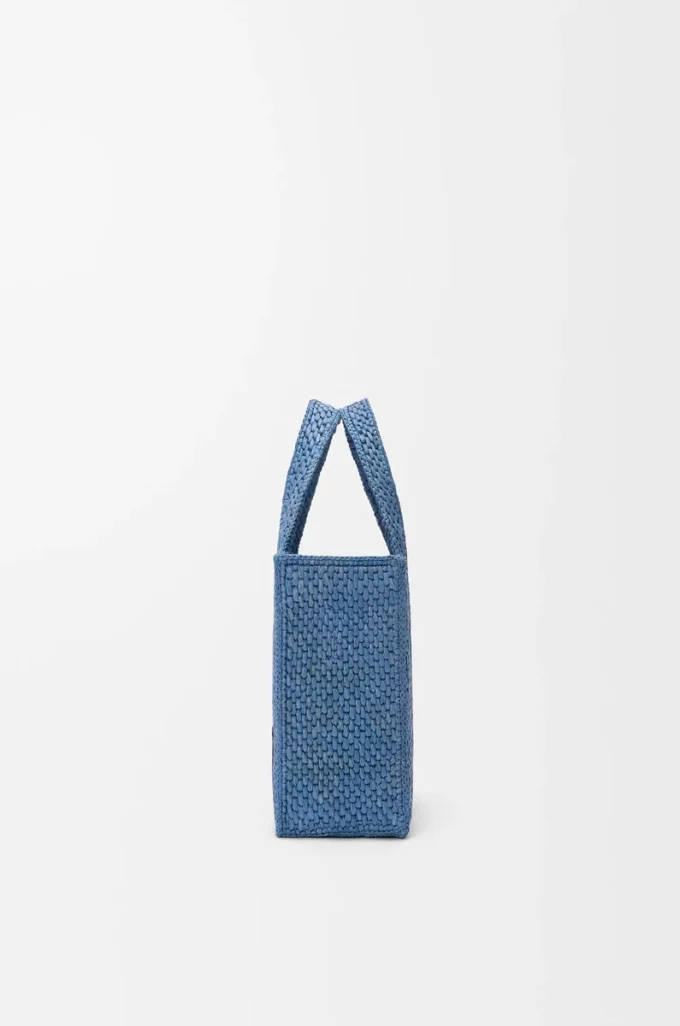 Mini bolso tote LOEWE Font en rafia azul claro Mini bolso tote LOEWE Font en rafia azul claro