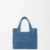 Mini bolso tote LOEWE Font en rafia azul claro Mini bolso tote LOEWE Font en rafia azul claro