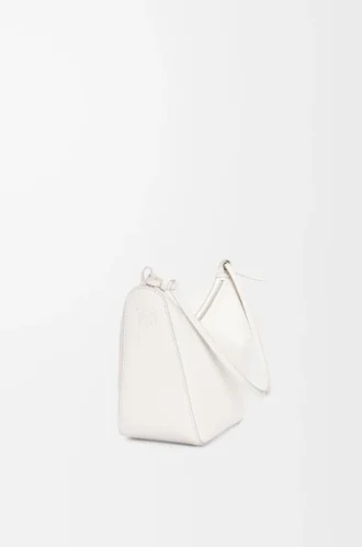 Mini Hammock hobo en piel de becerro clásica Soft White