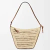 Mini Hammock Hobo en rafia y piel de becerro Marrón claro/Natural Mini Hammock Hobo en rafia y piel de becerro Marrón claro/Natural