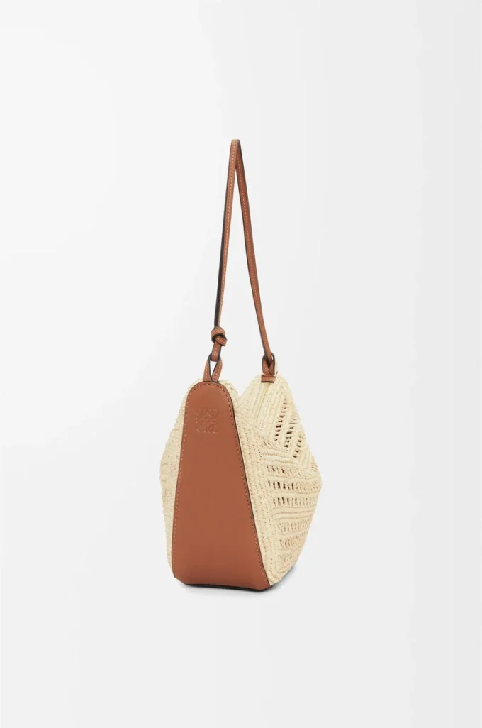 Mini Hammock Hobo en rafia y piel de becerro Marrón claro/Natural Mini Hammock Hobo en rafia y piel de becerro Marrón claro/Natural