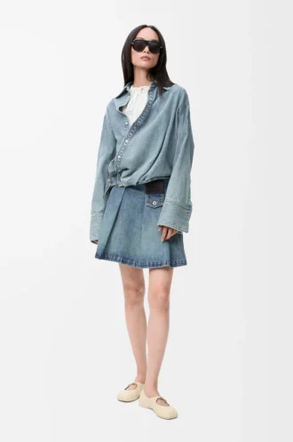 Minifalda de denim Denim lavado Minifalda de denim Denim lavado