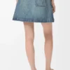 Minifalda de denim Denim lavado Minifalda de denim Denim lavado