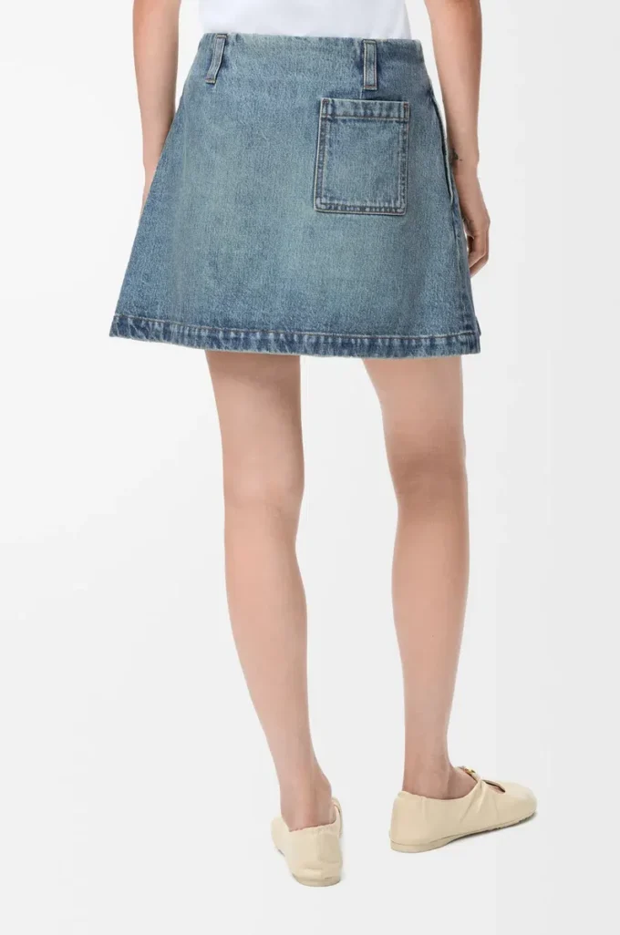 Minifalda de denim Denim lavado Minifalda de denim Denim lavado