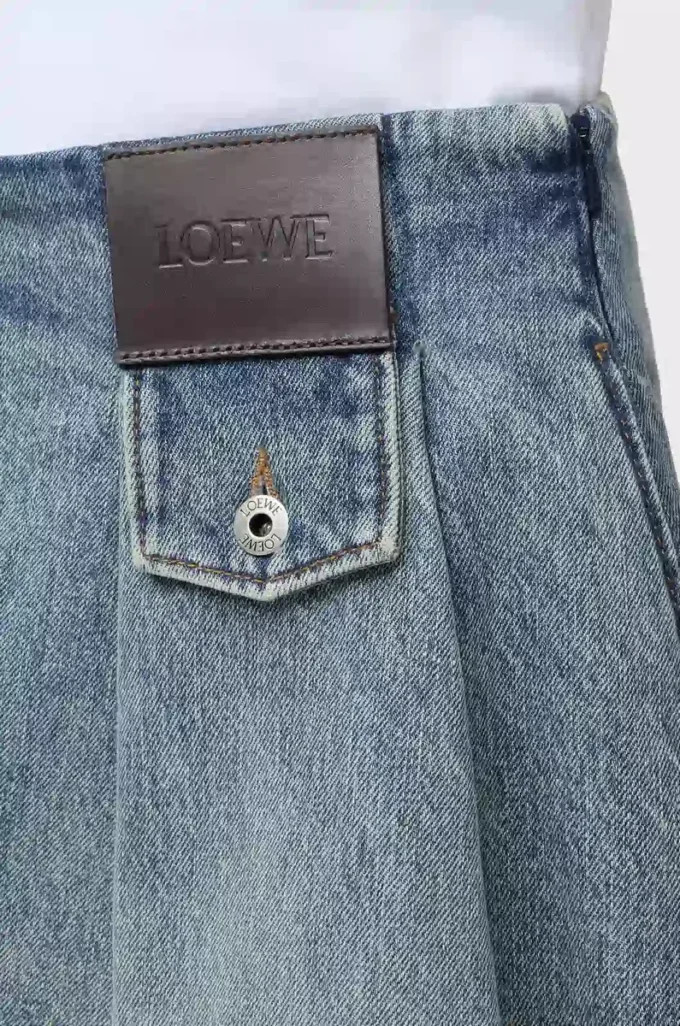 Minifalda de denim Denim lavado Minifalda de denim Denim lavado