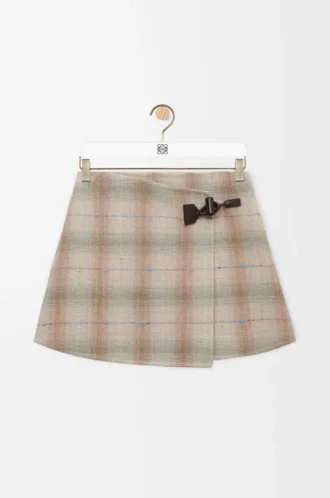 Minifalda de mezcla de lana y cachemira Beige Minifalda de mezcla de lana y cachemira Beige