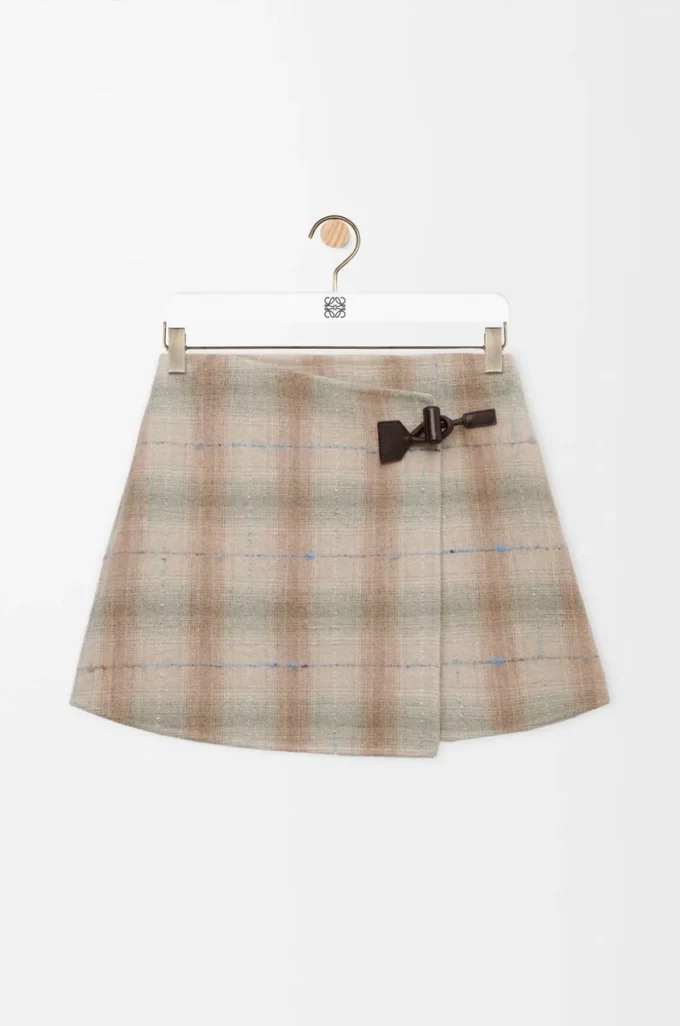 Minifalda de mezcla de lana y cachemira Beige Minifalda de mezcla de lana y cachemira Beige
