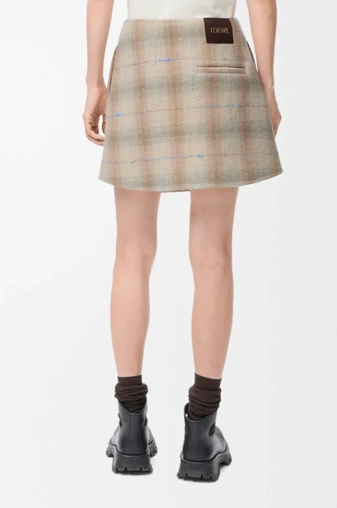 Minifalda de mezcla de lana y cachemira Beige Minifalda de mezcla de lana y cachemira Beige