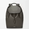Mochila Flamenco en piel de becerro flexible y brillante Gris oscuro