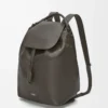 Mochila Flamenco en piel de becerro flexible y brillante Gris oscuro