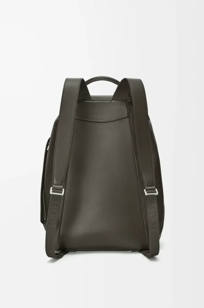 Mochila Flamenco en piel de becerro flexible y brillante Gris oscuro