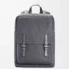 Mochila militar en piel de becerro granulada suave color antracita