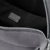 Mochila militar en piel de becerro granulada suave color antracita