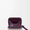 Monedero con cremallera en piel de becerro napa brillante Clay/Plum