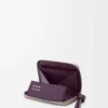 Monedero con cremallera en piel de becerro napa brillante Clay/Plum