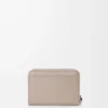 Monedero con cremallera en piel de becerro napa brillante Clay/Plum
