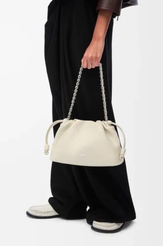 Monedero Flamenco mediano en piel de cordero napa suave Sea Salt