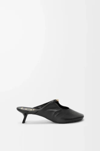 Mule Pebble Soft en piel de cordero napa Black