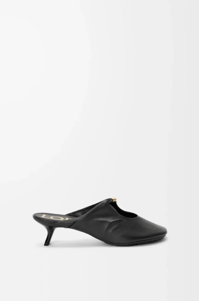 Mule Pebble Soft en piel de cordero napa Black Mule Pebble Soft en piel de cordero napa Black