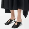 Mule Pebble Soft en piel de cordero napa Black Mule Pebble Soft en piel de cordero napa Black