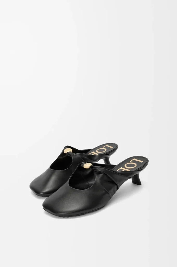 Mule Pebble Soft en piel de cordero napa Black Mule Pebble Soft en piel de cordero napa Black