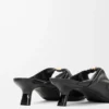 Mule Pebble Soft en piel de cordero napa Black Mule Pebble Soft en piel de cordero napa Black