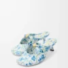 Mules Pebble Soft en piel de cordero napa estampada Soft White/Blue Mules Pebble Soft en piel de cordero napa estampada Soft White/Blue