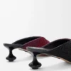 Mules Toy en lona bordada Negro/Burdeos oscuro Mules Toy en lona bordada Negro/Burdeos oscuro