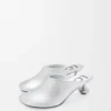 Mules Toy en piel de cordero laminada Plata Mules Toy en piel de cordero laminada Plata