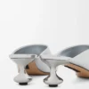Mules Toy en piel de cordero laminada Plata Mules Toy en piel de cordero laminada Plata
