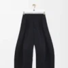 Pantalones acampanados de algodón y seda Negro Pantalones acampanados de algodón y seda Negro