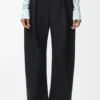 Pantalones acampanados de algodón y seda Negro Pantalones acampanados de algodón y seda Negro