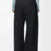 Pantalones acampanados de algodón y seda Negro Pantalones acampanados de algodón y seda Negro