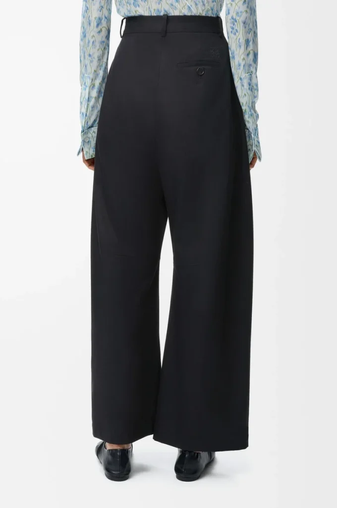 Pantalones acampanados de algodón y seda Negro Pantalones acampanados de algodón y seda Negro