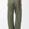 Pantalones acampanados de algodón y seda Verde caqui Pantalones acampanados de algodón y seda Verde caqui