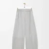 Pantalones acampanados de piel de cabra ante gris claro Pantalones acampanados de piel de cabra ante gris claro