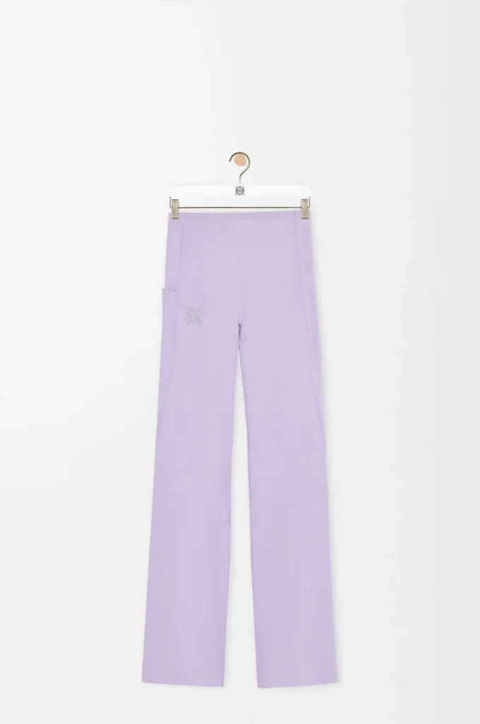 Pantalones bootleg suaves de jersey técnico lila Pantalones bootleg suaves de jersey técnico lila
