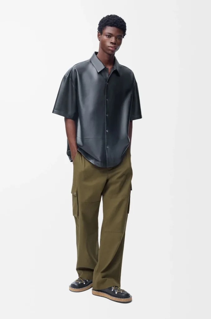 Pantalones cargo de algodón verde caqui Pantalones cargo de algodón verde caqui