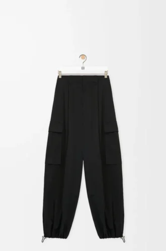 Pantalones cargo de algodón y seda Negro