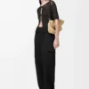 Pantalones cargo de algodón y seda Negro