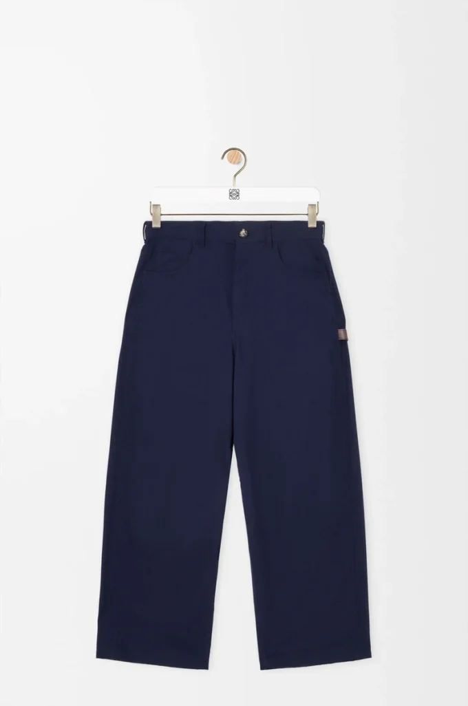 Pantalones carpintero de algodón azul marino Pantalones carpintero de algodón azul marino