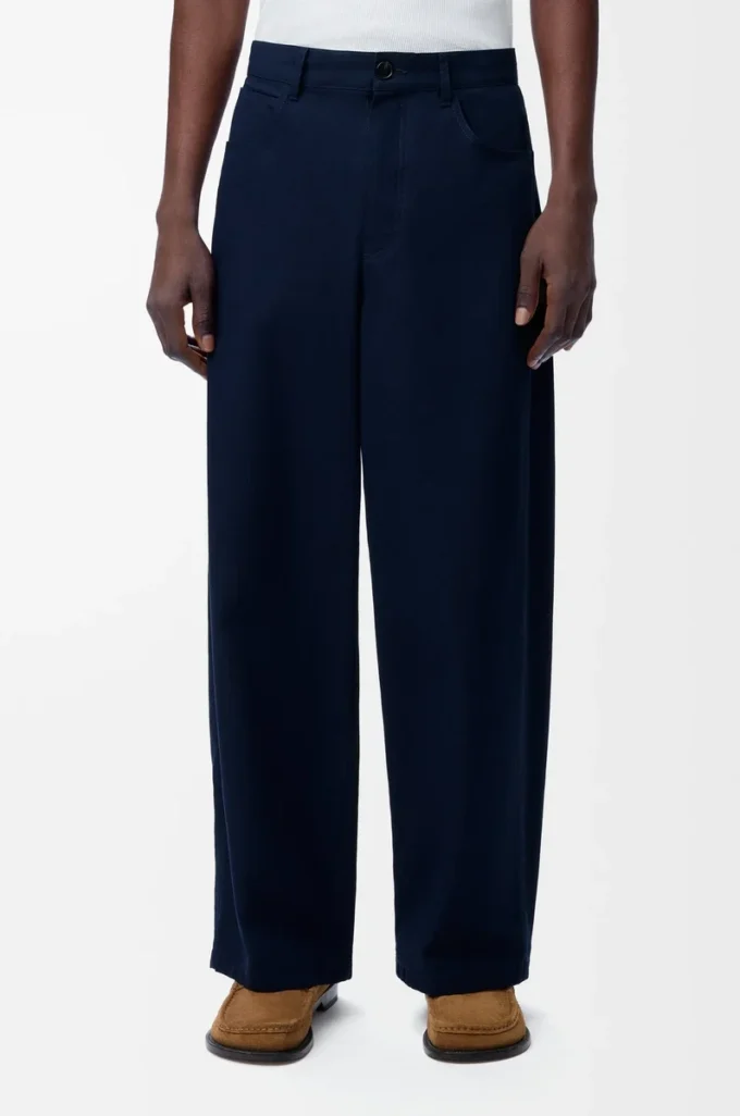 Pantalones carpintero de algodón azul marino Pantalones carpintero de algodón azul marino